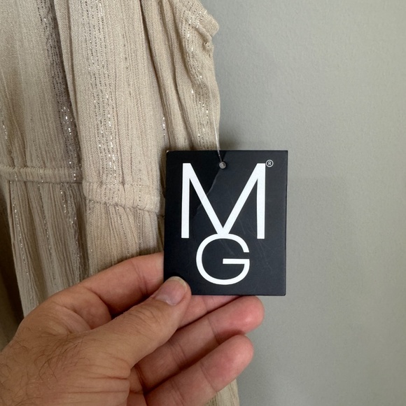 Mlle Gabrielle Sleeveless Tiered Maxi Dress Beige Size 3X NEW Boho Hippie Fairy - Picture 5 of 16